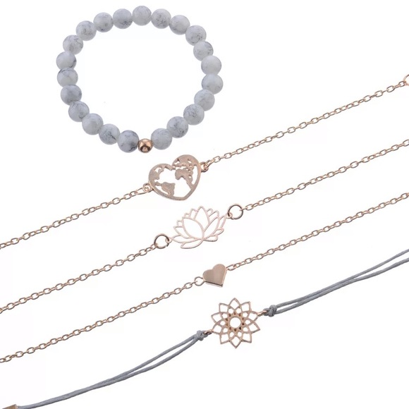 Gray And Gold Stackable Bracelets - Picture 3 of 7